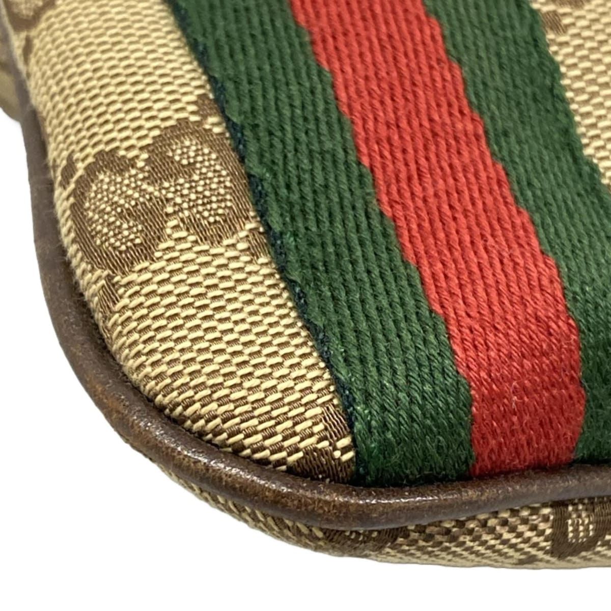 Gucci Shoulder Bag GG Pattern Sherry Dark Brown Beige Multi Leather — view 6