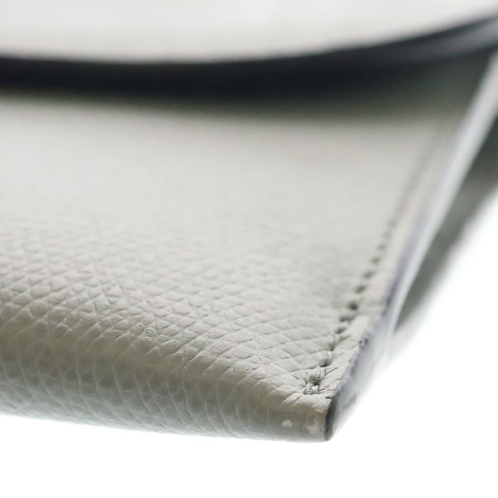 Dior Saddle Chain Wallet Card Case Gray Leather Gold — view 6