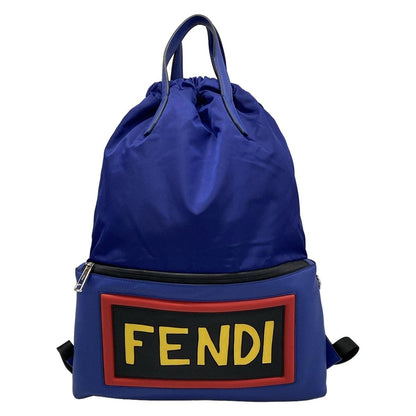 Fendi Backpack Vocabulary Blue Yellow Multi Leather