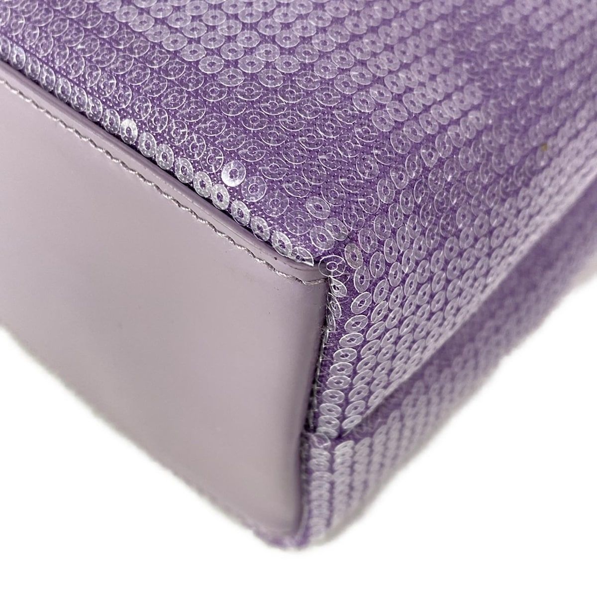 Prada Tote Small Sequin Mesh Purple Black Leather — view 6