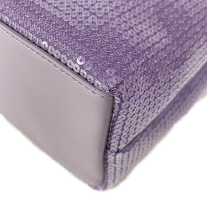 Prada Tote Small Sequin Mesh Purple Black Leather — view 6