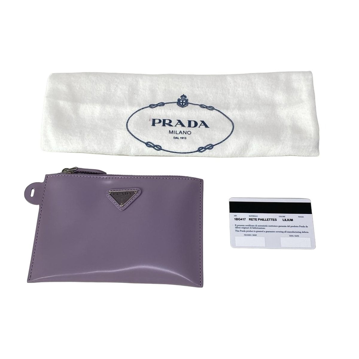 Prada Tote Small Sequin Mesh Purple Black Leather — view 8