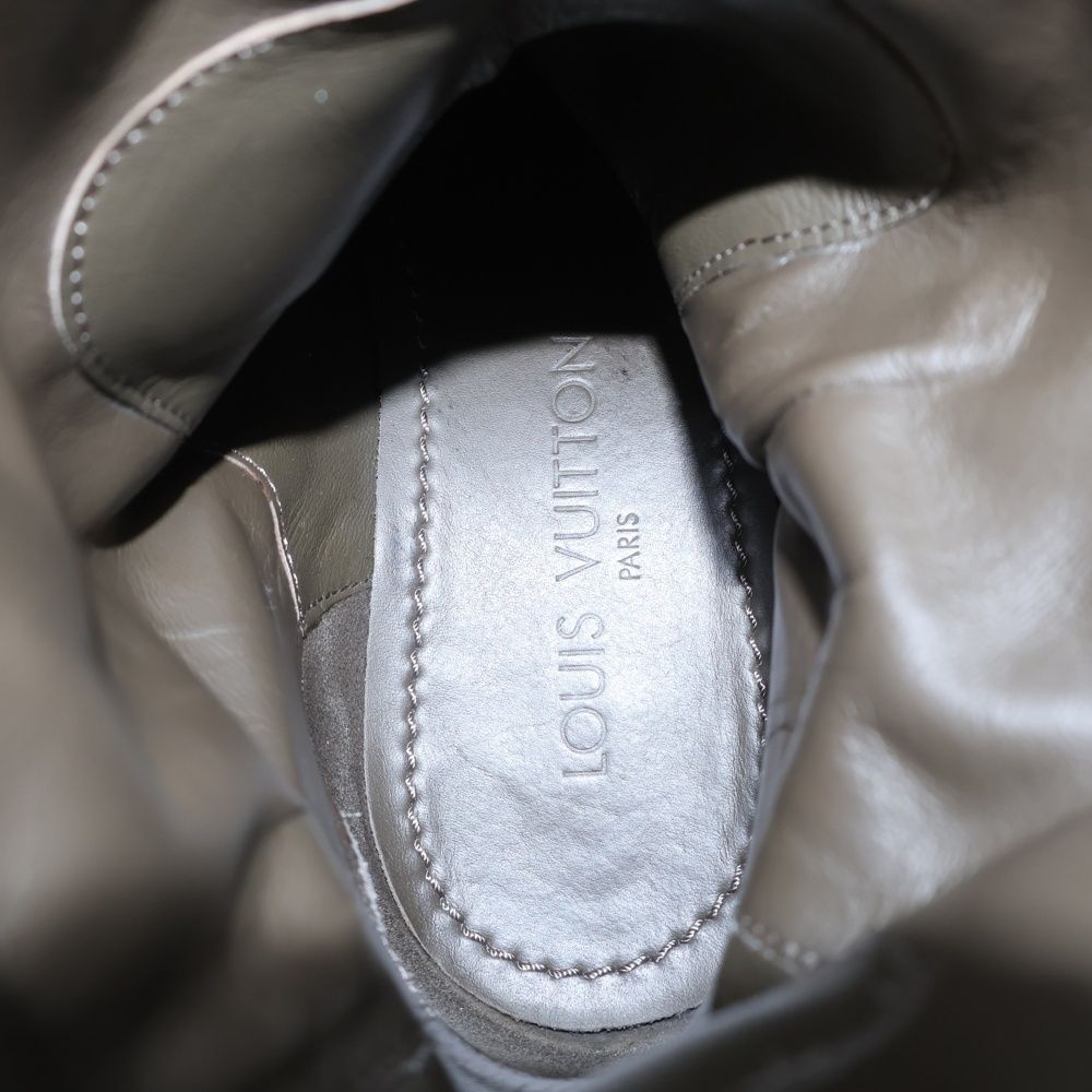 Louis Vuitton Damier Suede Leather Cles Pusole Engineer Boots Beige — view 4