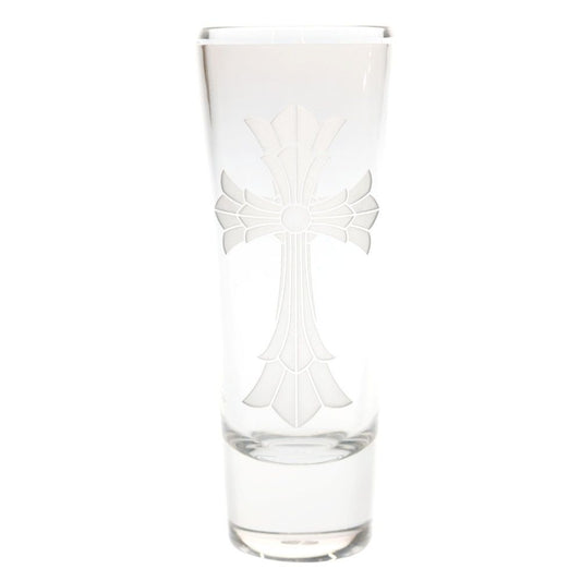 Chrome Hearts Baccarat Double CH Cross Motif Glass Vase Clear