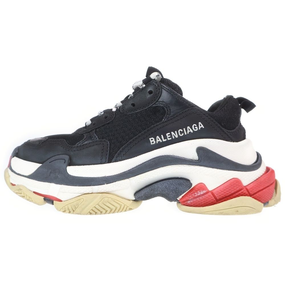 Balenciaga Triple Leather Mesh Sneakers Low Cut Black