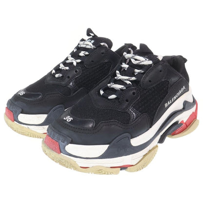 Balenciaga Triple Leather Mesh Sneakers Low Cut Black — view 2