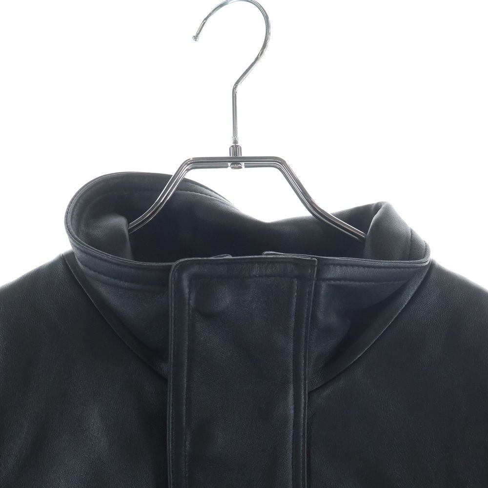 Balenciaga Golf Smooth Grainy Leather Jacket Black — view 3
