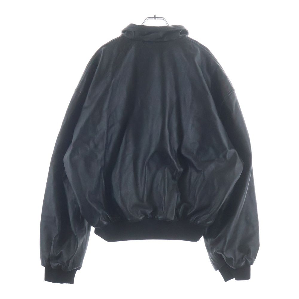 Balenciaga Golf Smooth Grainy Leather Jacket Black — view 2