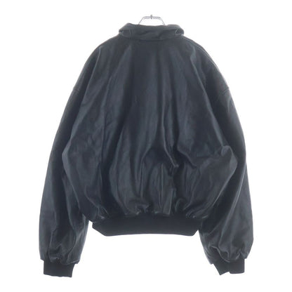 Balenciaga Golf Smooth Grainy Leather Jacket Black — view 2