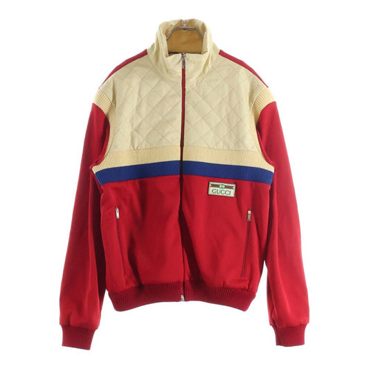 Gucci Plain Knit Zipper Jacket Technical Jersey Zip Up Red