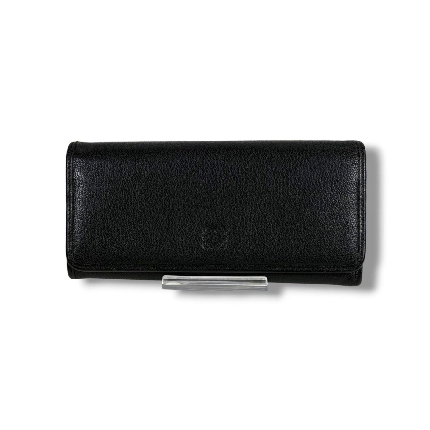 Loewe Anagram Logo Wallet Bifold Padlock Charm Leather Black Pink — view 2