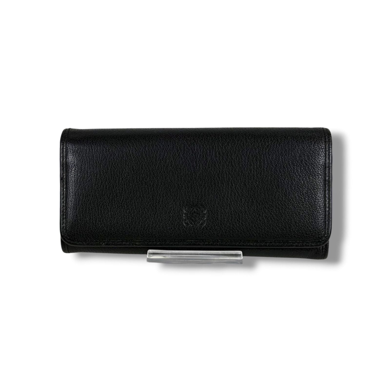 Loewe Anagram Logo Wallet Bifold Padlock Charm Leather Black Pink — view 2