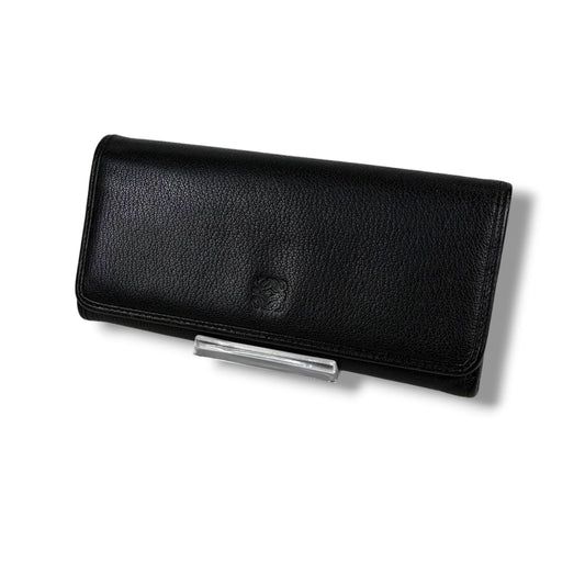 Loewe Anagram Logo Wallet Bifold Padlock Charm Leather Black Pink