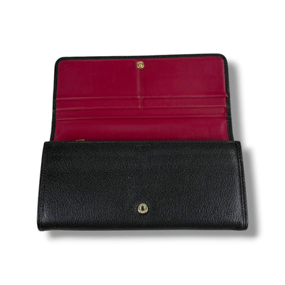 Loewe Anagram Logo Wallet Bifold Padlock Charm Leather Black Pink — view 4