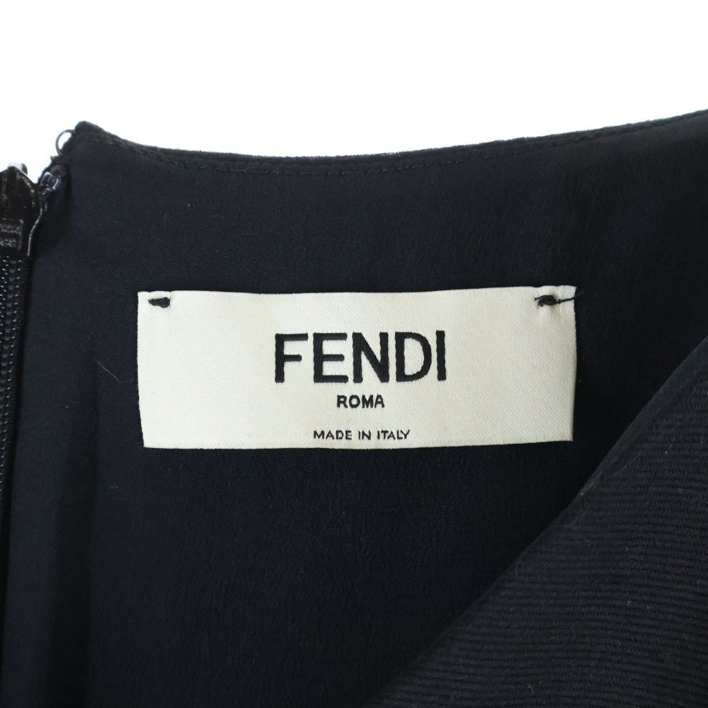 Fendi V-neck Long Dress Black — view 6