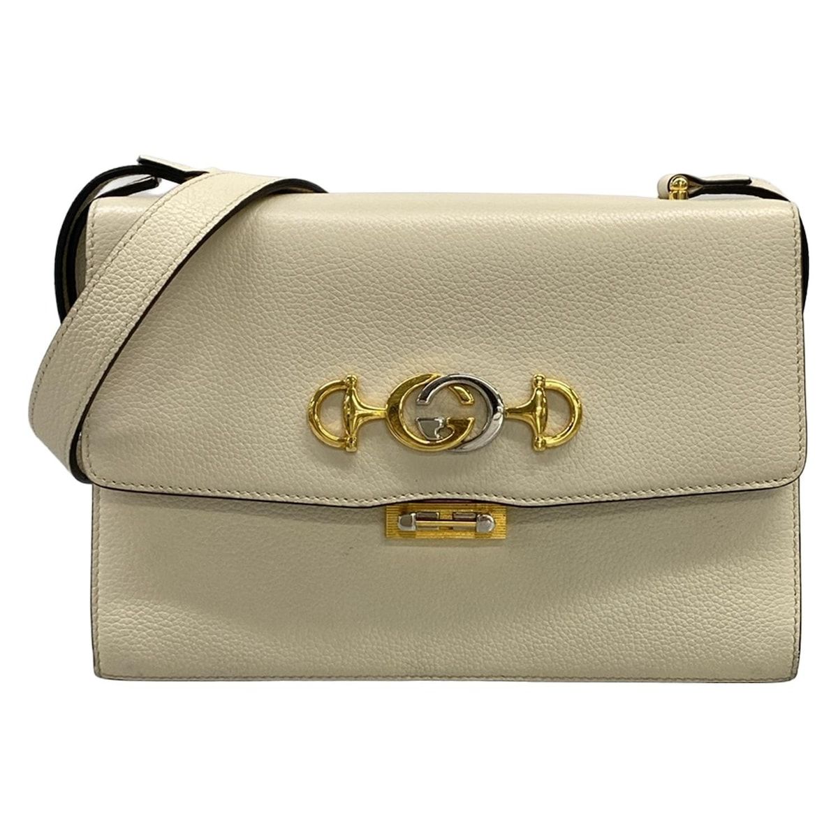 Gucci Shoulder Bag Zumi Ivory Leather