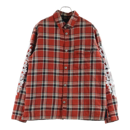 Chrome Hearts Workn Jnkyd Pld Sleeve Floral Print Check Shirt Jacket Red