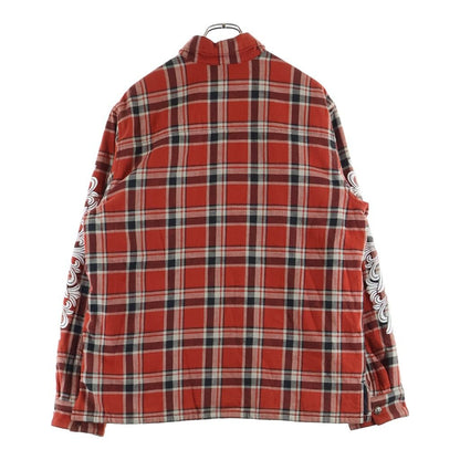 Chrome Hearts Workn Jnkyd Pld Sleeve Floral Print Check Shirt Jacket Red — view 2