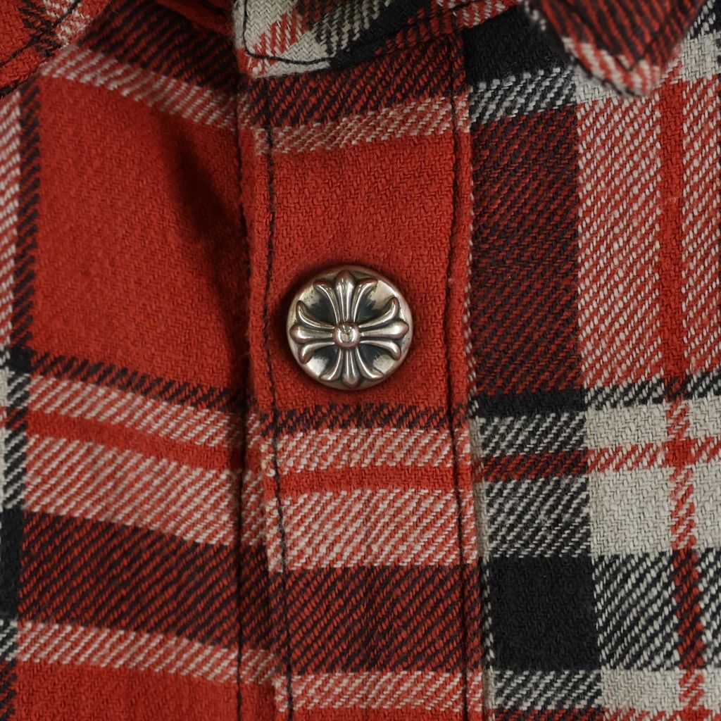 Chrome Hearts Workn Jnkyd Pld Sleeve Floral Print Check Shirt Jacket Red — view 5
