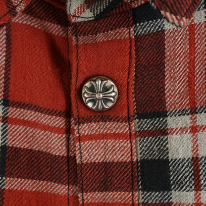 Chrome Hearts Workn Jnkyd Pld Sleeve Floral Print Check Shirt Jacket Red — view 5