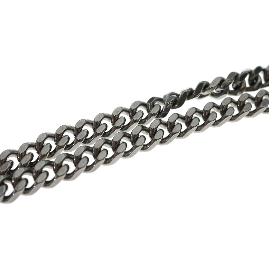 Fendi FF Logo Plate Metal Bucket Chain Necklace Silver — view 6