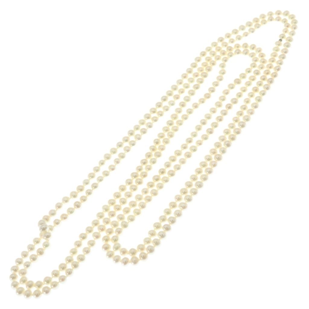 Tiffany & Co Long Pearl Necklace 925 6.8 mm 7.9 mm — view 2