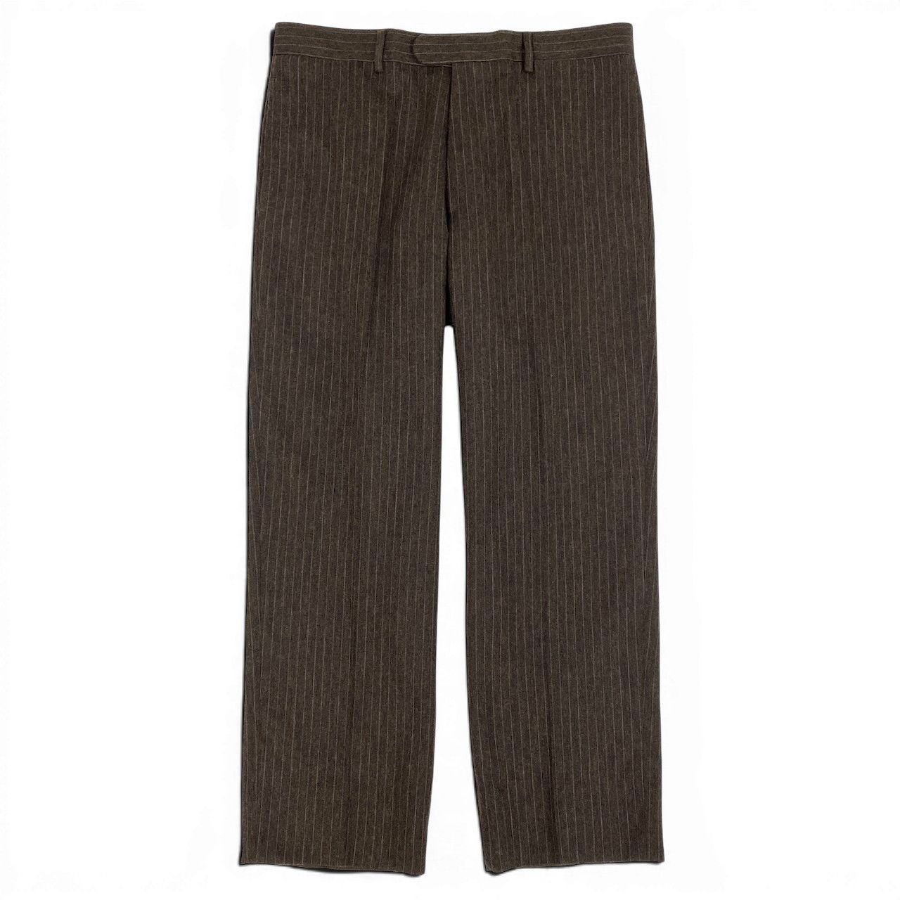 Hermes Wool Trousers Striped Bottom Pants 54 Brown — view 2
