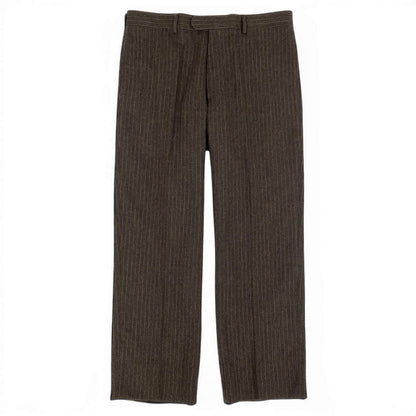 Hermes Wool Trousers Striped Bottom Pants 54 Brown — view 2