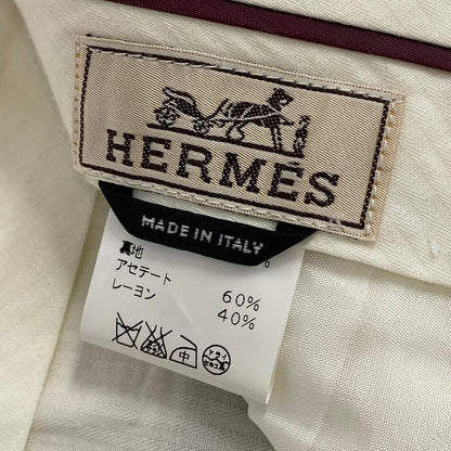 Hermes Wool Trousers Striped Bottom Pants 54 Brown — view 8