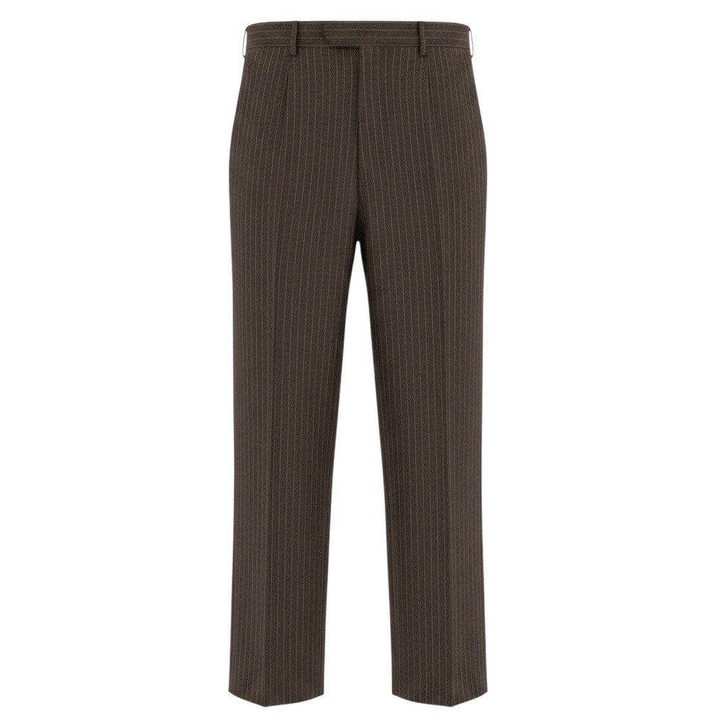 Hermes Wool Trousers Striped Bottom Pants 54 Brown