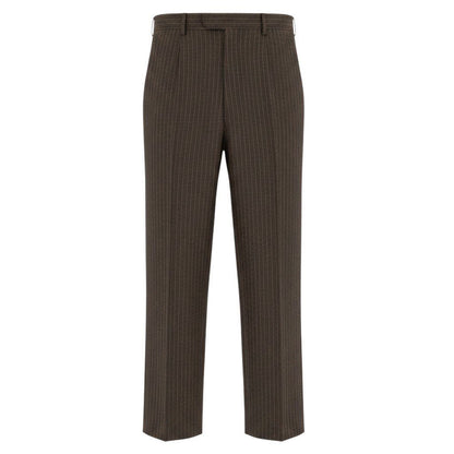 Hermes Wool Trousers Striped Bottom Pants 54 Brown