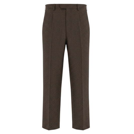 Hermes Wool Trousers Striped Bottom Pants 54 Brown