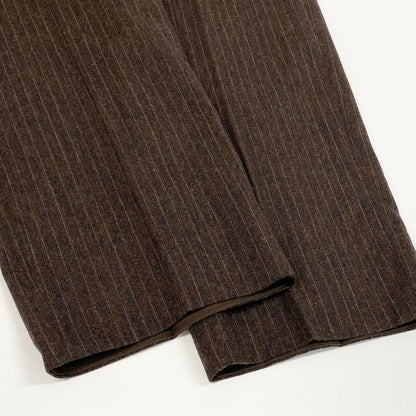 Hermes Wool Trousers Striped Bottom Pants 54 Brown — view 6
