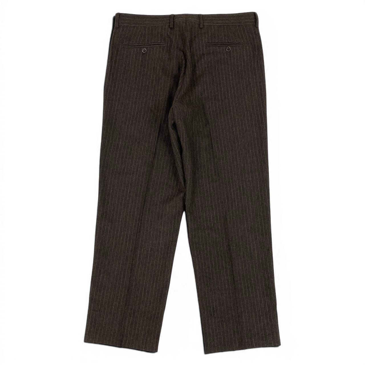 Hermes Wool Trousers Striped Bottom Pants 54 Brown — view 3