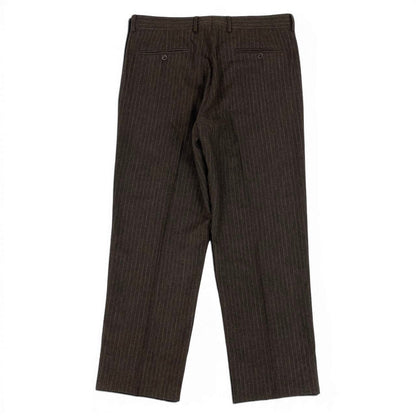 Hermes Wool Trousers Striped Bottom Pants 54 Brown — view 3
