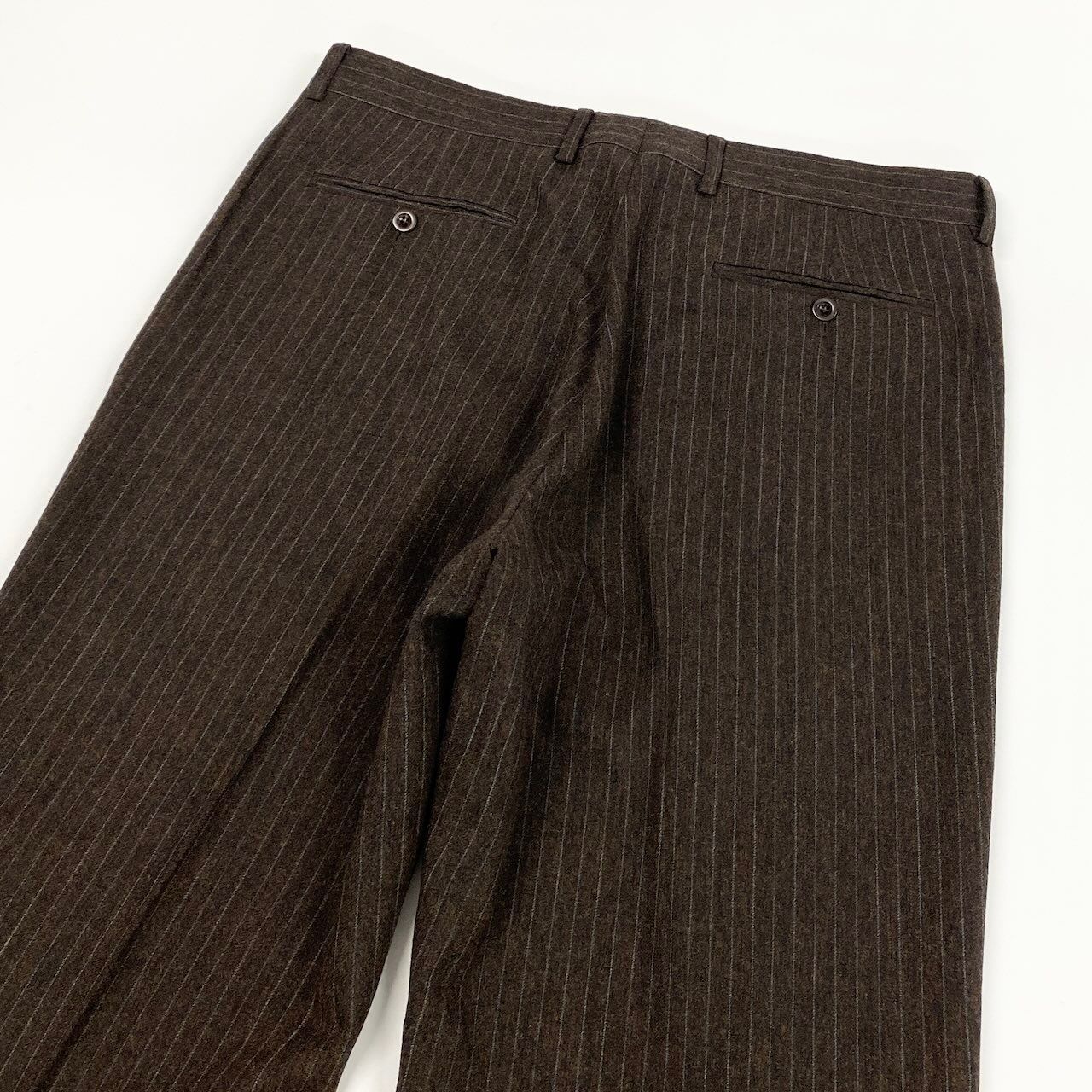 Hermes Wool Trousers Striped Bottom Pants 54 Brown — view 5
