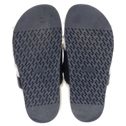 Hermes Chypre Logo Boa Sandals Black — view 5