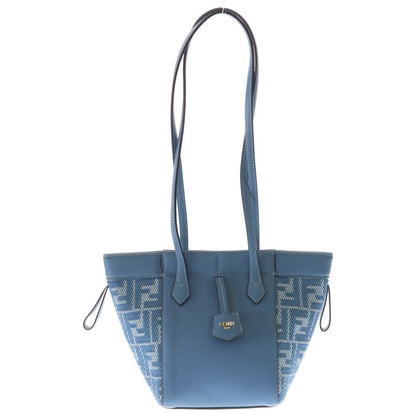 Fendi Zucca Origami Mini Shoulder Back Handbag 2-Way Bag Light Blue Canvas