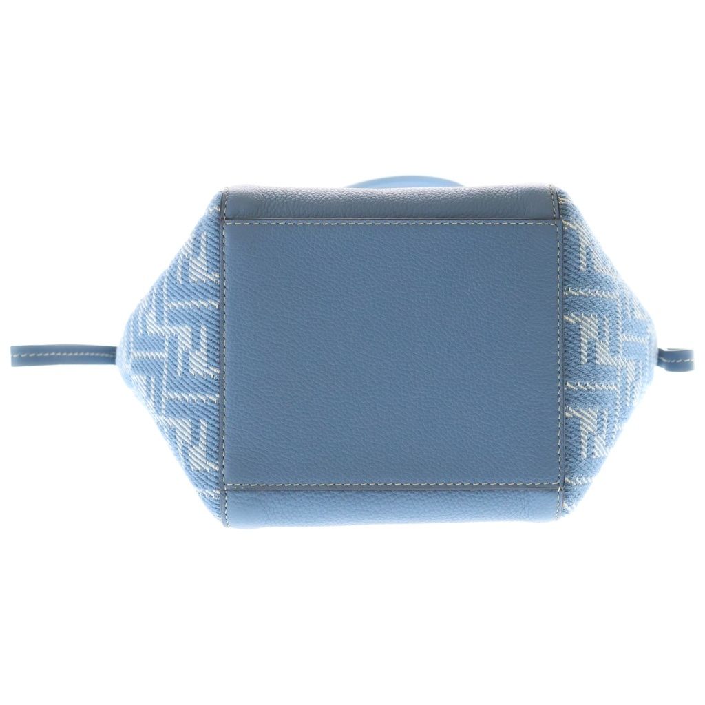 Fendi Zucca Origami Mini Shoulder Back Handbag 2-Way Bag Light Blue Canvas — view 4