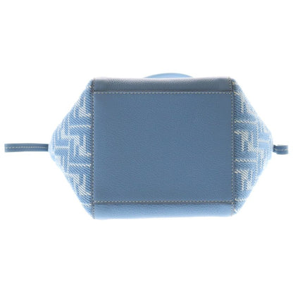 Fendi Zucca Origami Mini Shoulder Back Handbag 2-Way Bag Light Blue Canvas — view 4