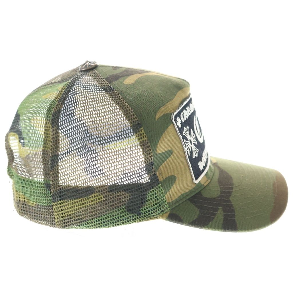Chrome Hearts Trucker Cap CH Camouflage Mesh Hat with Patch Cross Ball — view 3