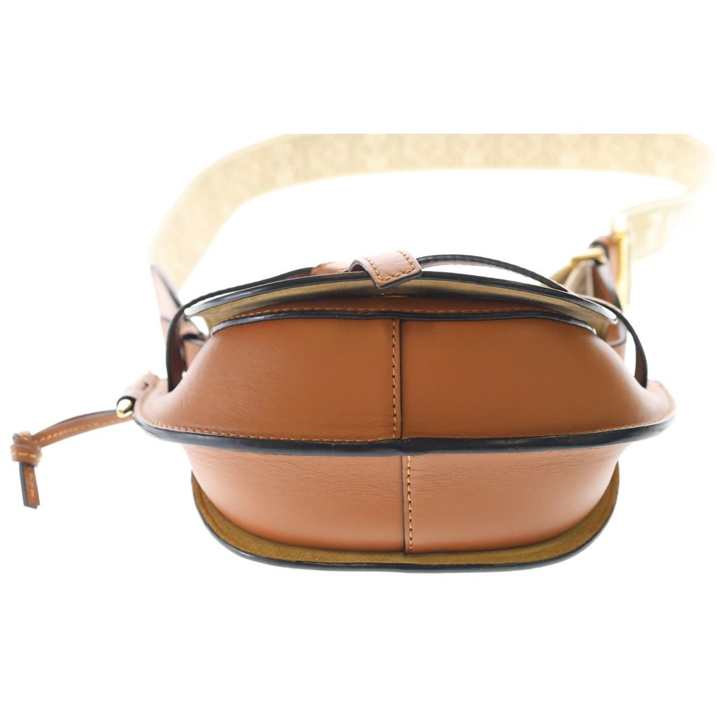 Loewe Gate Dual Mini Leather Shoulder Bag Brown — view 4