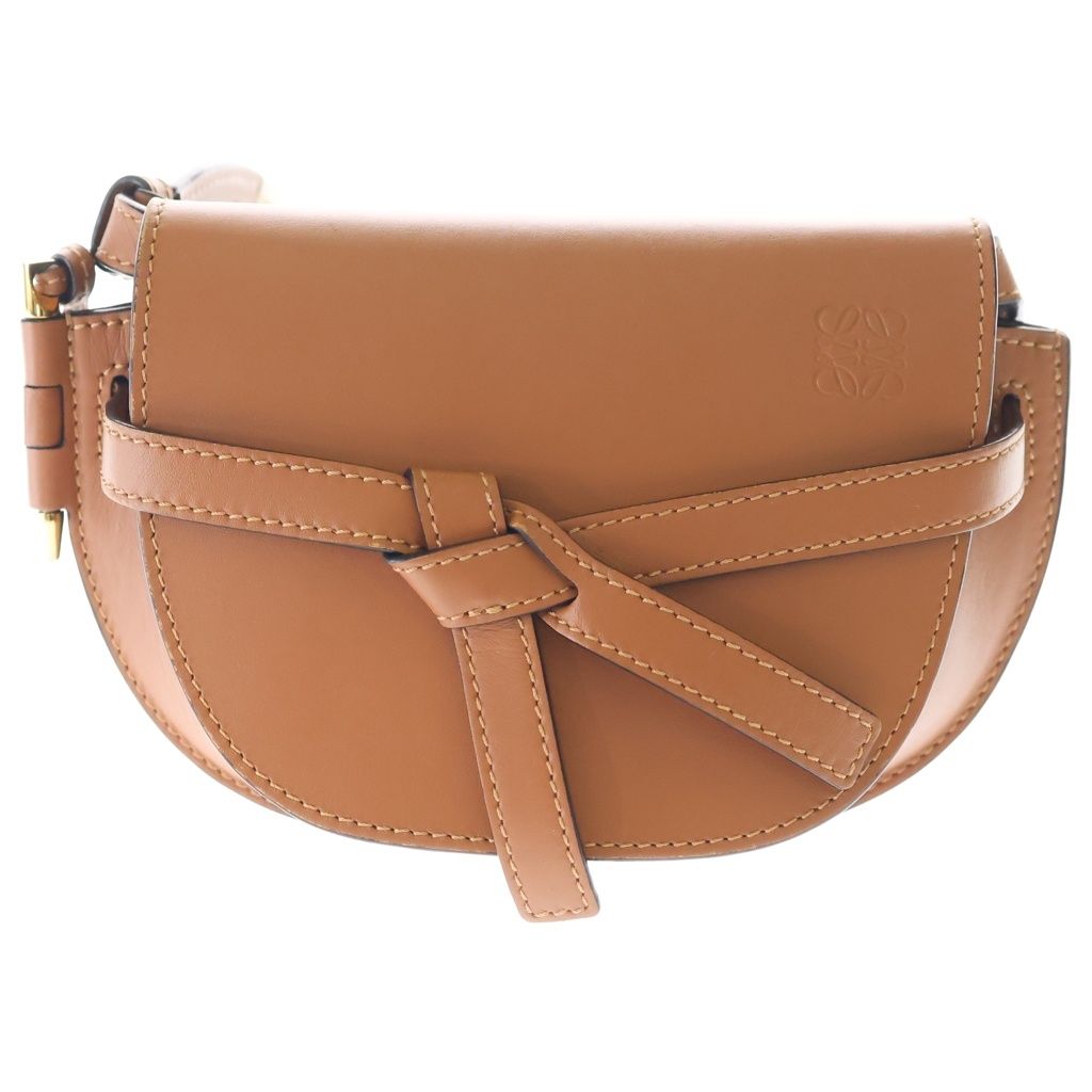 Loewe Gate Dual Mini Leather Shoulder Bag Brown