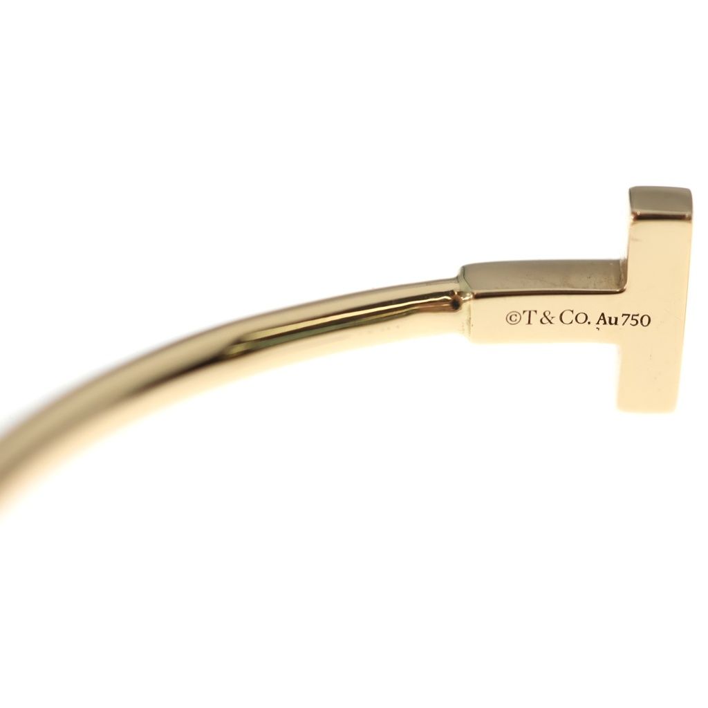 Tiffany & Co T Wire Diamond Bracelet Bangle 18k Pink Gold — view 5