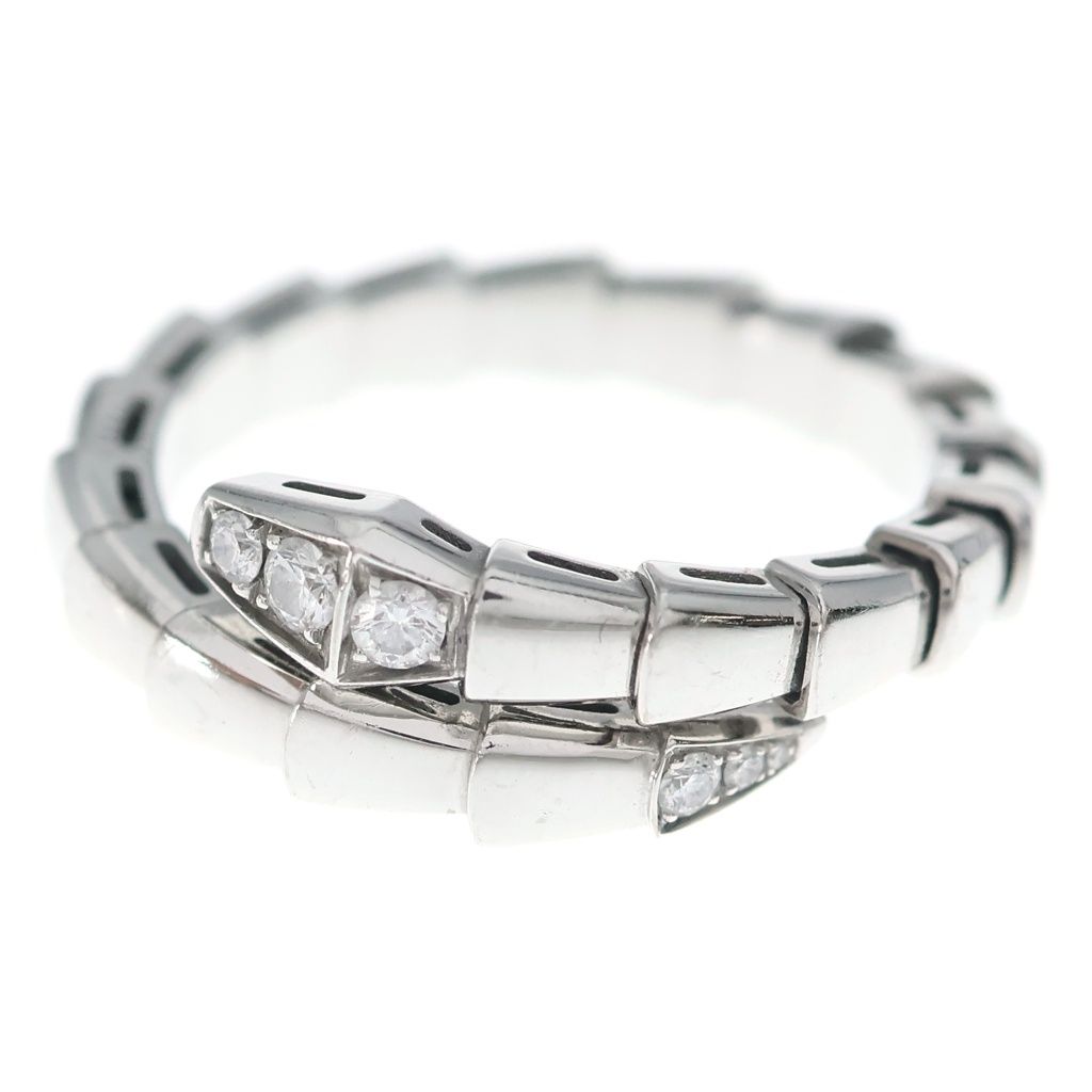 Bvlgari 18k Serpenti Viper Diamond Ring White Gold
