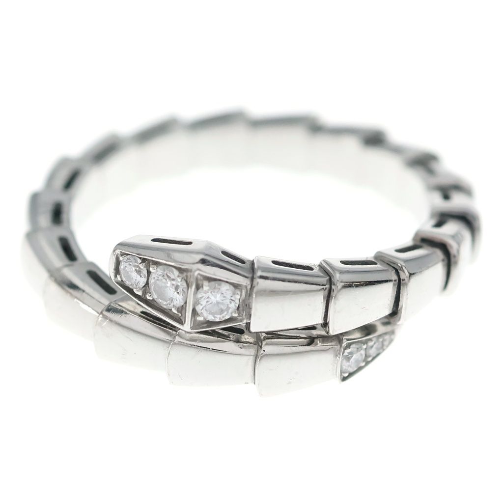 Bvlgari 18k Serpenti Viper Diamond Ring White Gold — view 4