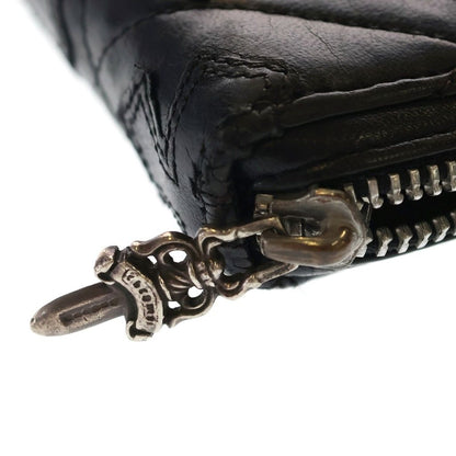 Chrome Hearts Rec Zip Quilted Wallet Cemetery Cross Leather Black — view 5