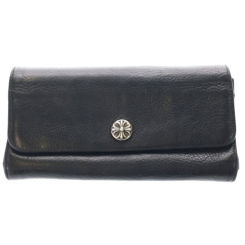 Chrome Hearts Judy Cross Ball Button Leather Wallet Black