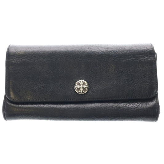 Chrome Hearts Judy Cross Ball Button Leather Wallet Black