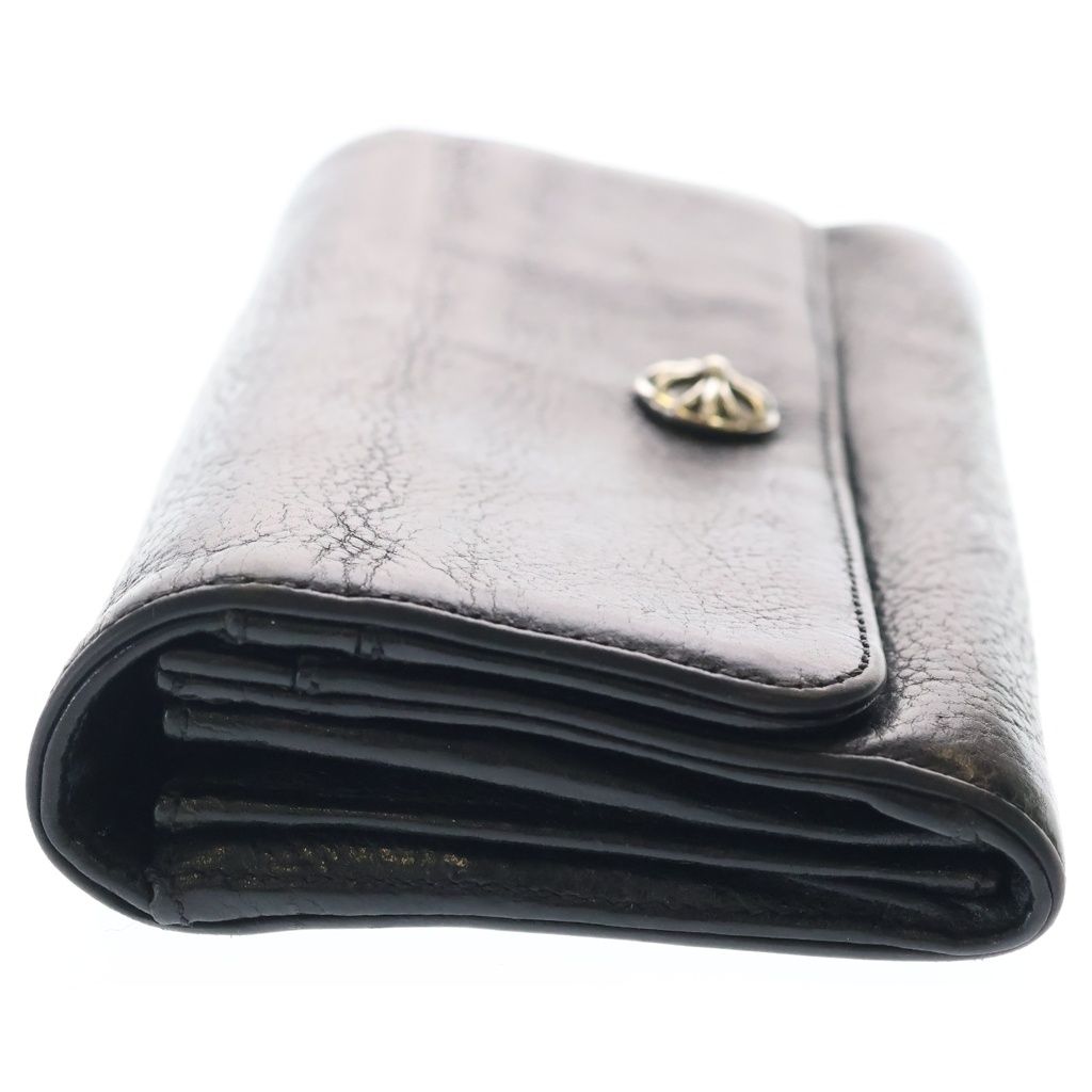 Chrome Hearts Judy Cross Ball Button Leather Wallet Black — view 3